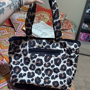 Leopard Print Tote Bag half thermal and half purse